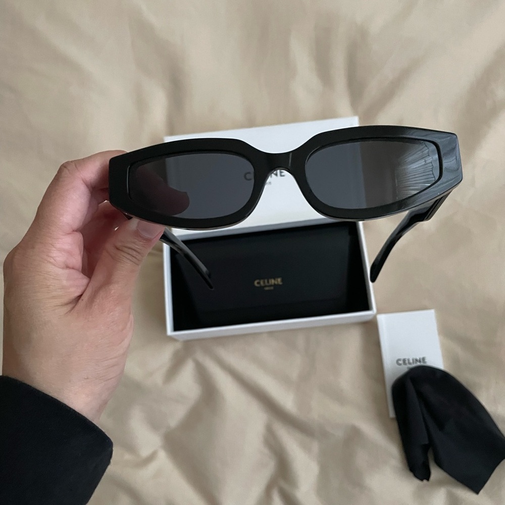 Celine Triomphe Cat Eye Sunglasses with Silver Hardware - Picture 7 of 8